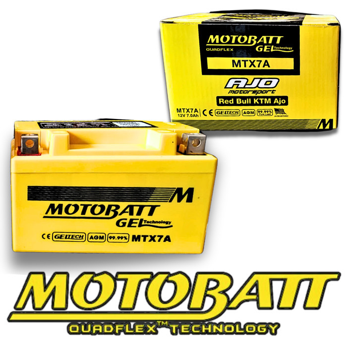 Aki Motor Bajaj Pulsar Ns 200 Motobatt Mtx7A Aki Kering/Aki Gel