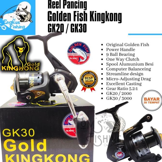 Reel Pancing Golden Fish Kingkong GK20 / GK30 (8 Bearing) One Way Murah - Engkus Fishing