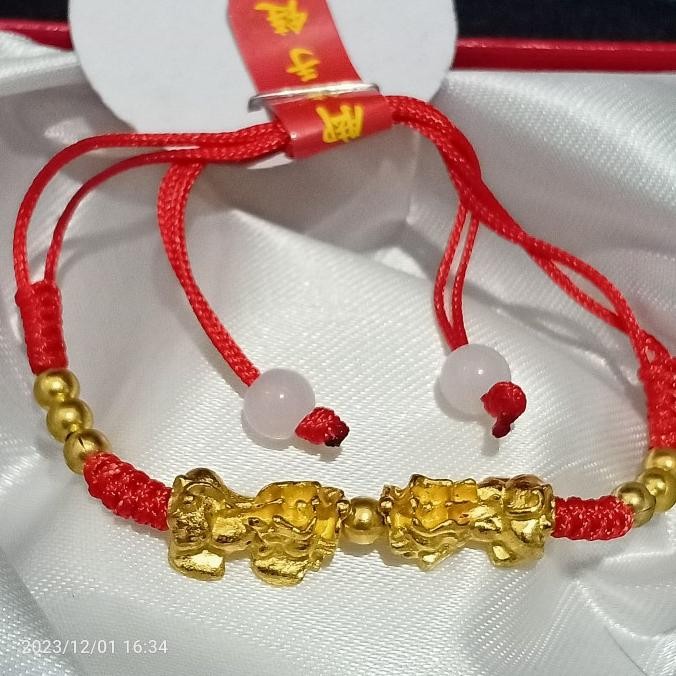 

Buruan serbu] gelang rejeki tali merah pixiu piyao phixiu uk all size