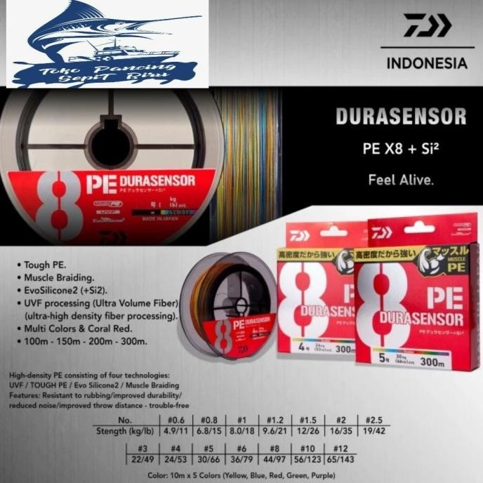 SENAR PE DAIWA UVF DURASENSOR X8 Si 300m