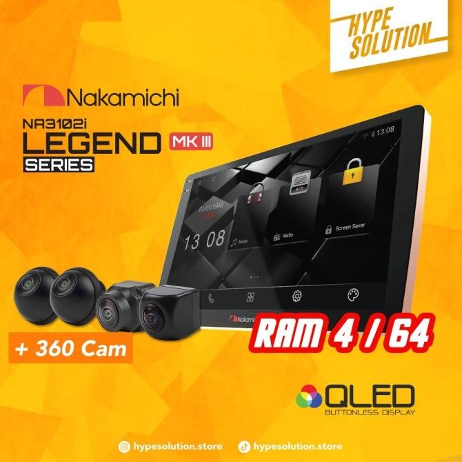PAKET KAMERA360+Headunit Nakamichi Legend series MK3 Ram4/64GB Android