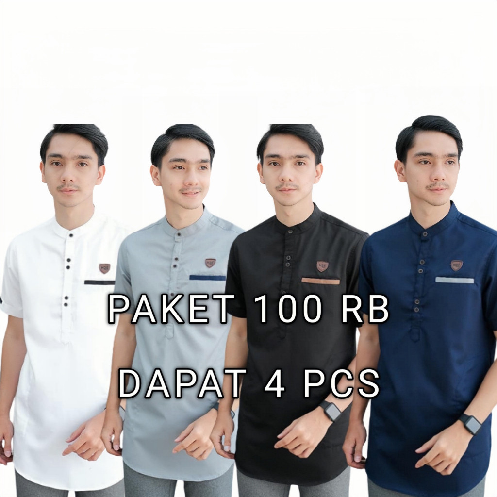 Baju Koko Pria muslim terbaru / Kemeja Muslim polos terlaris bestseller/kombinasi batik exclusive