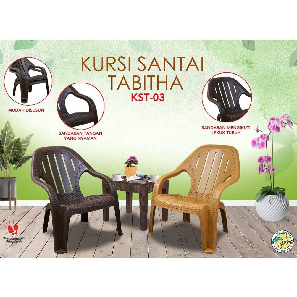 KURSI ROTAN KURSI SANTAI ROTAN ANYAMAN TABITHA KURSI SANTAI KURSI TAMAN