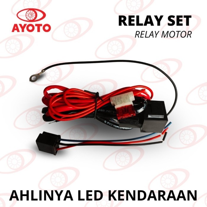 RELAY SET KABEL LAMPU MOTOR LED & HID H4 HI LOW/BILED PROJECTOR AYOTO