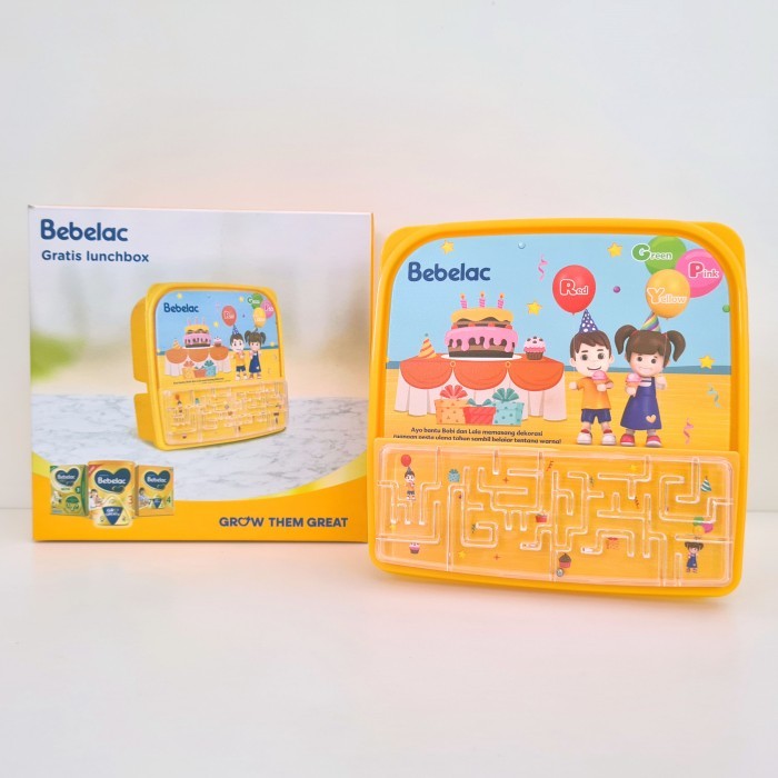 HEMAT Wadah Tempat Kotak Bekal Lunch Box Makan Anak Sekolah Plastik Serbaguna Bebelac Mainan Maze