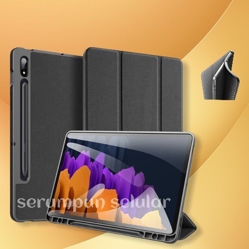 

Andra - Tab S7 S7+ Book Cover Tab S7 Dan S7 Plus Flip Leather + Holder S Pen