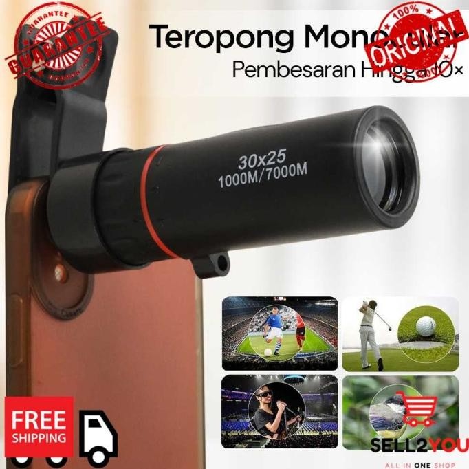 Diskon Teropong HP Smartphone Monocular Zoom Teleskop Compact 10X HD Diminati Banget