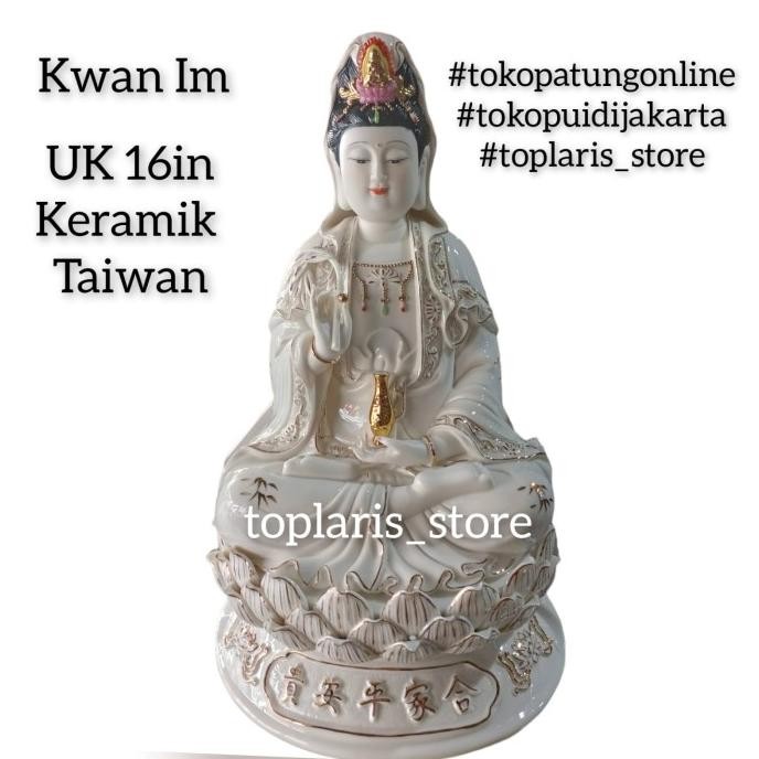 

Ready Patung Kwan Im Kramik Taiwan uk 16in 022