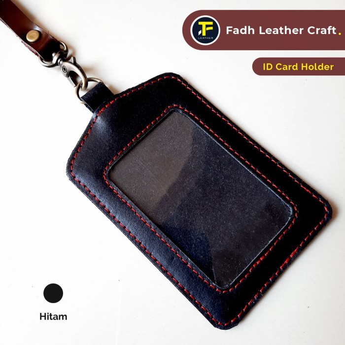 

Andra - Id Card Holder Kulit Asli Name Tag Kulit Tali Kulit Hitam