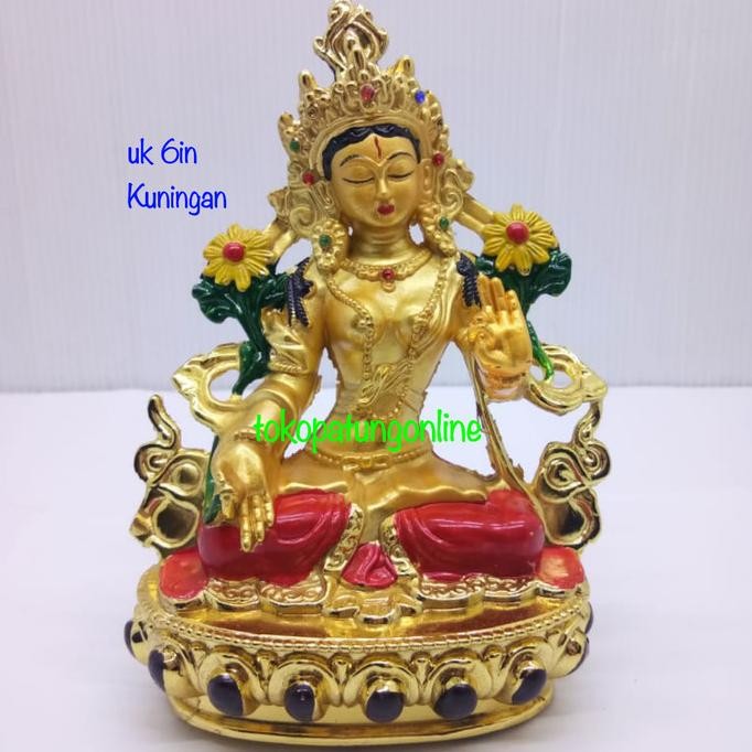 

Ready Patung Tibet White Tara Kuningan 6in