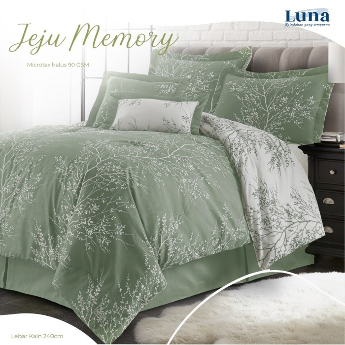 Free Ongkir Sprei Set Jeju  - 200x200x30 / 180x200x30 / 160x200x30 / 120x200x30 - Jeju Pele Green, S