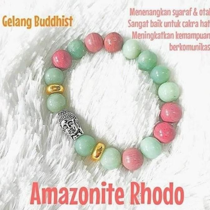 

Ready Gelang Buddhis Kristal Batu Alam Amazonite Rhodo Uk 8mm