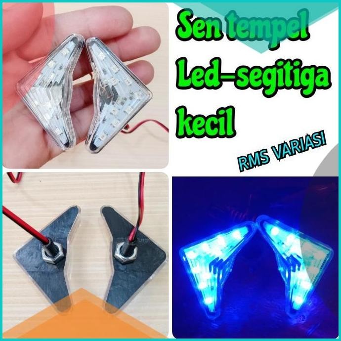 lampu sen tempel segitiga kecil ( Nyala LED Biru ) 11OKTZ4 perkakas