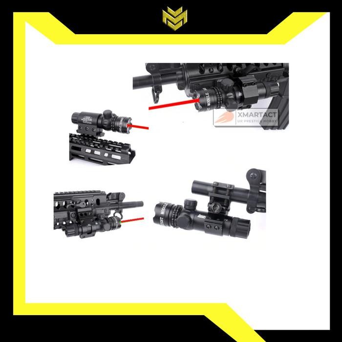 Red Dot Laser Sight Adjustable Switch Rifle Scope Rail Mount AEG WGG Premium