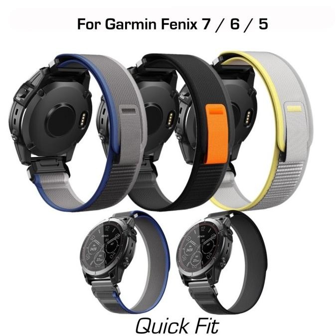 TERBARU - Strap Kanvas Nylon for Garmin Fenix 7 / 6 / 5  - Tali jam Quick Fit