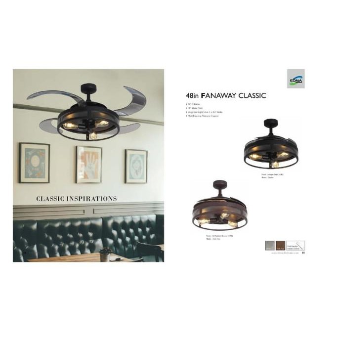 MT EDMA 48IN Fanaway Classic Kipas Angin Lampu Baru