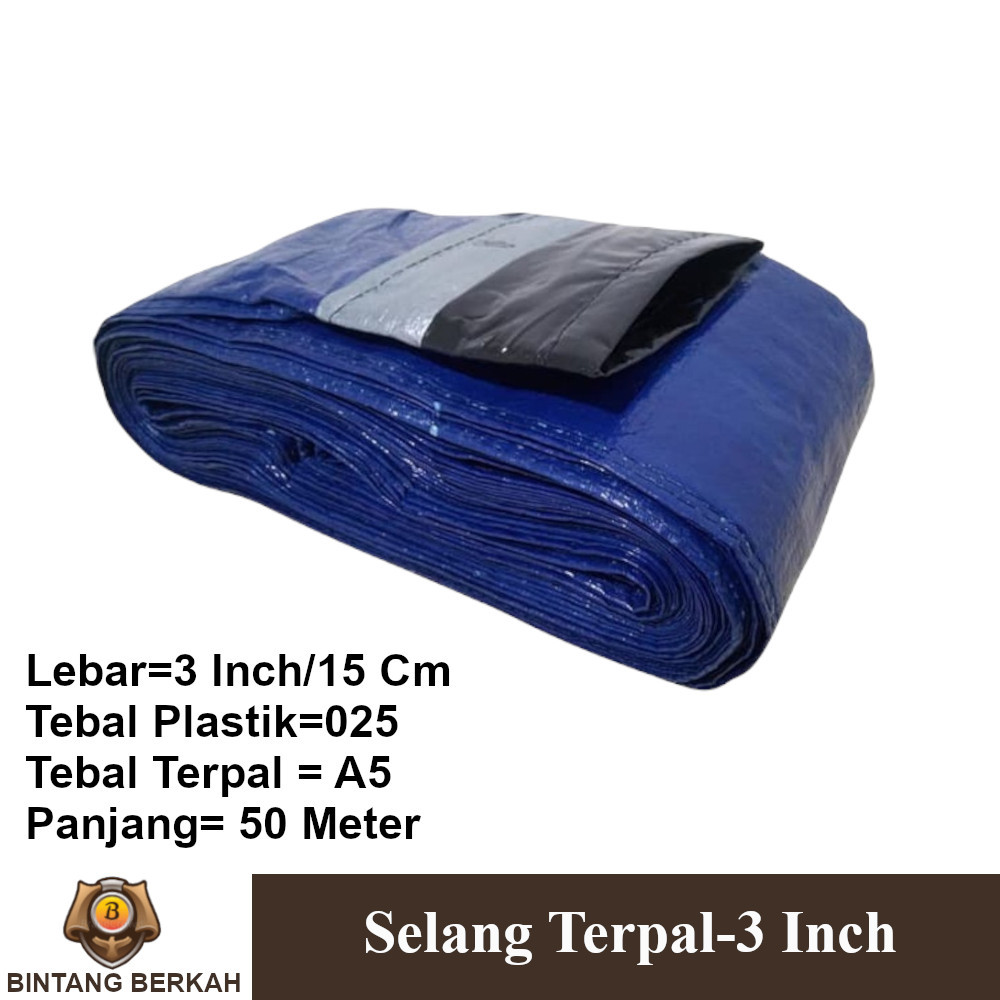 Selang Irigasi Selang Terpal 3 Inch 50 Meter Merk Dolphin Pertanian