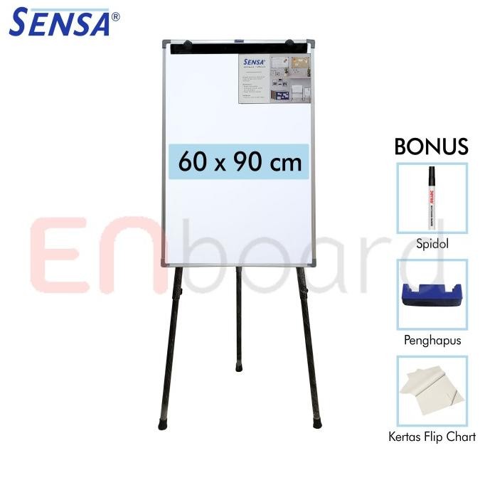 

TERLARIS - Flip Chart / Flipchart / Papan Presentasi Non Magnet Sensa 60 x 90 cm