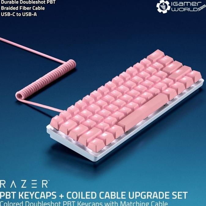 NEW Razer PBT Keycaps + Coiled Cable Upgrade Set for Mechanical Keyboard