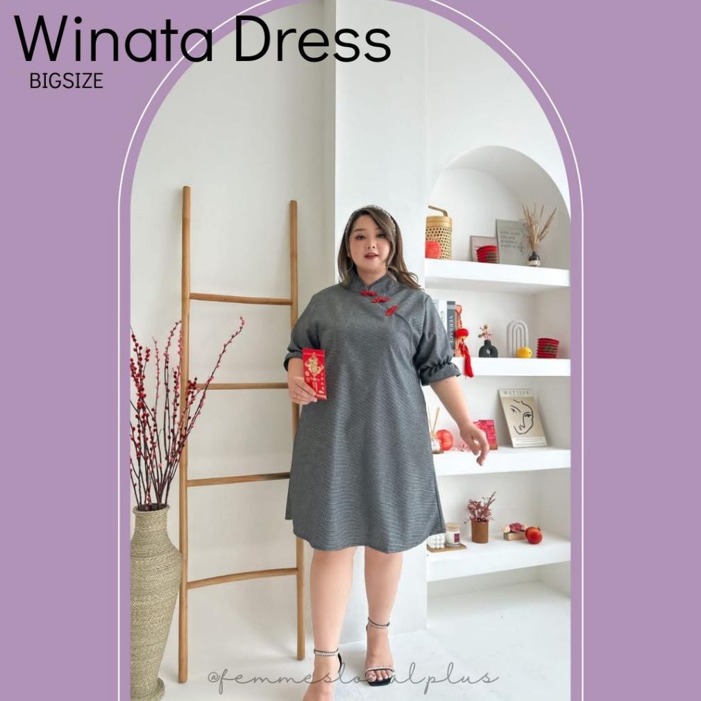 HJK FEMMESLOCAL WINATA DRESS BIGSIZE CHEONGSAM BIGSIZE BAHAN PREMIUM
