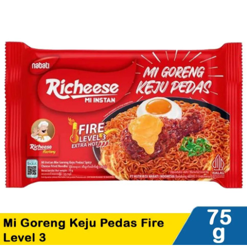 

Mie Richeese Mi Goreng Keju Pedas Original Asli