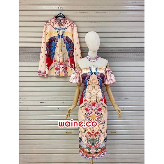 HJK PUFF | Premium Cheongsam Couple Kemeja Dress Sangjit Waine.co M L XL XXL Import