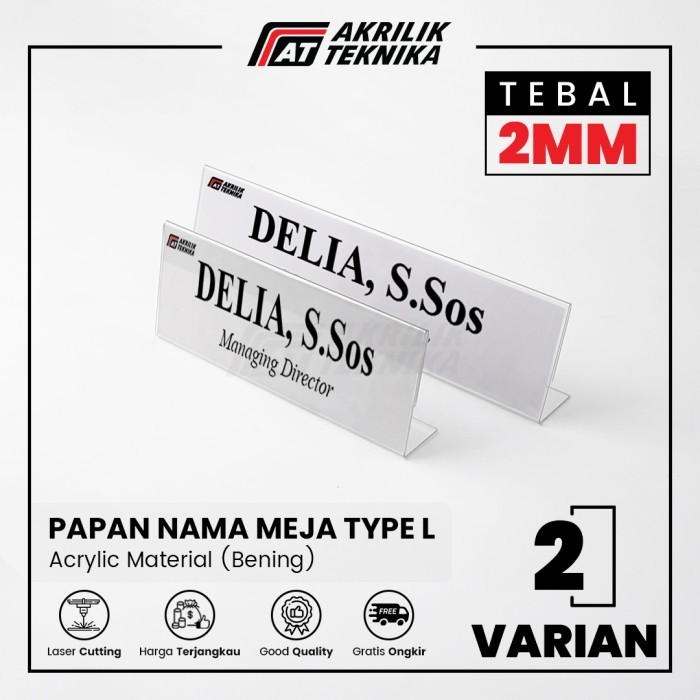 STOK TERBATAS AKRILIK NAMA / NAMA PANITIA / PAPAN NAMA MEJA AKRILIK 8 x 30 CM