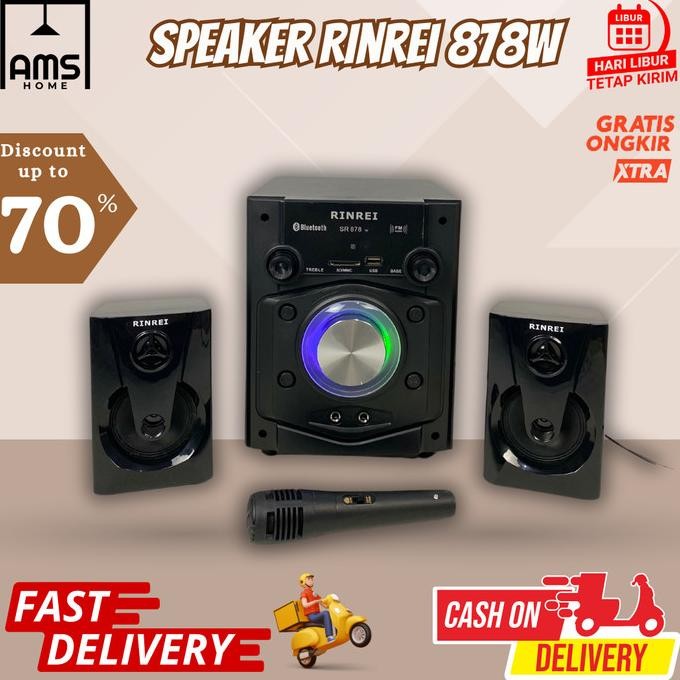 SPEAKER KARAOKE BLUETOOTH MULTIMEDIA RINREI SR-878W BONUS MIC