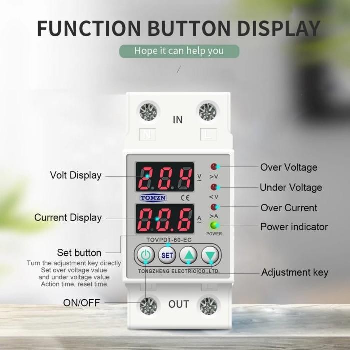 Adjustable Digital Over / Under Voltage, Over Current Protector 63A