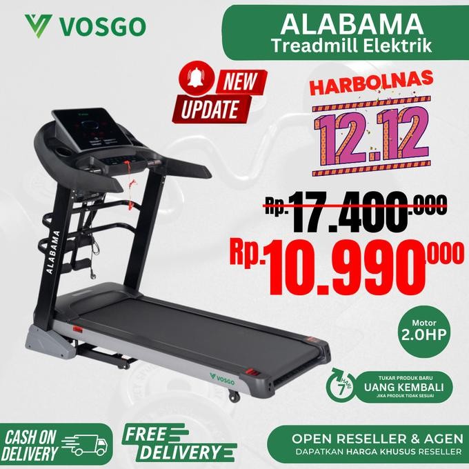 ALAT FITNESS MURAH TREADMILL ELEKTRIK ALABAMA VOSGO ORIGINAL DAN TERPERCAYA