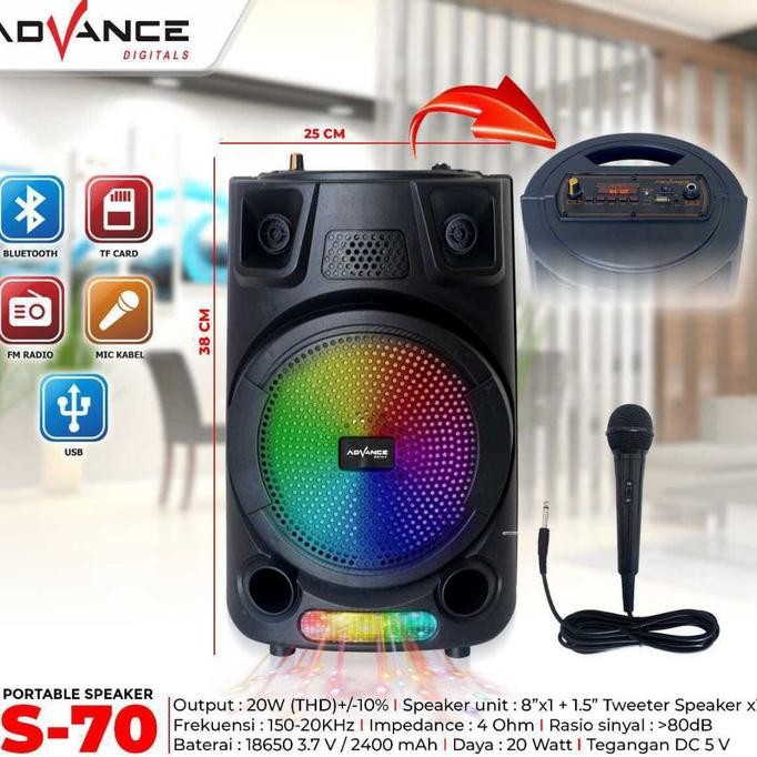 ADVANCE SPEAKER PORTABLE 8 INCH S-73