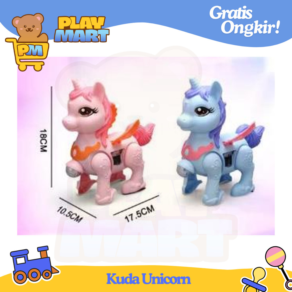 Mainan Anak Binatang Kuda Unicorn Mainan Anak Kuda Unicorn Pakai Baterai + Lampu