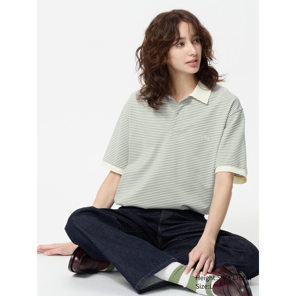 Uniqlo Kaos Polo Dry Pique Garis