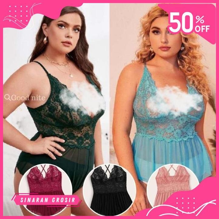 SINAR GROSIR SUPER BIG SIZE LINGERIE OPEN CROTCH JUMSUIT OPEN V SEKSI EKSKLUSIF 