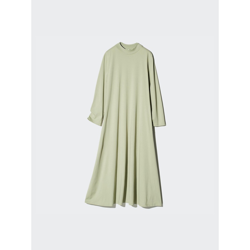 Uniqlo AIRism Katun Gaun Flare | Lengan Panjang
