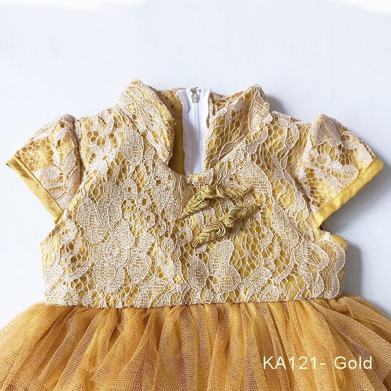 PLK Dress Imlek 2023 Terbaru Anak 1 Tahun Gaun Cheongsam Bayi 6 12 Bulan Warna Gold Merah Baju Bayi 