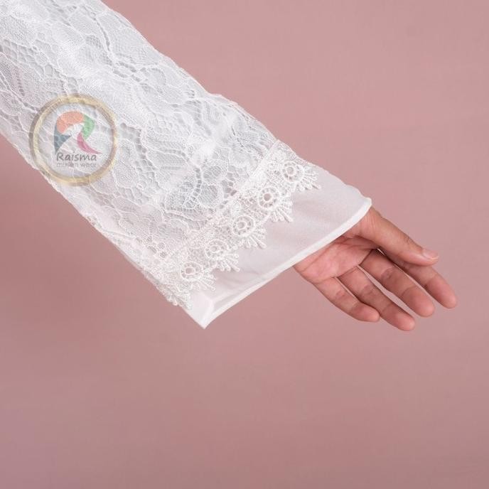 Spesial Gamis Putih Tulang Terbaru 2023 Ninaiinah Full Brokat