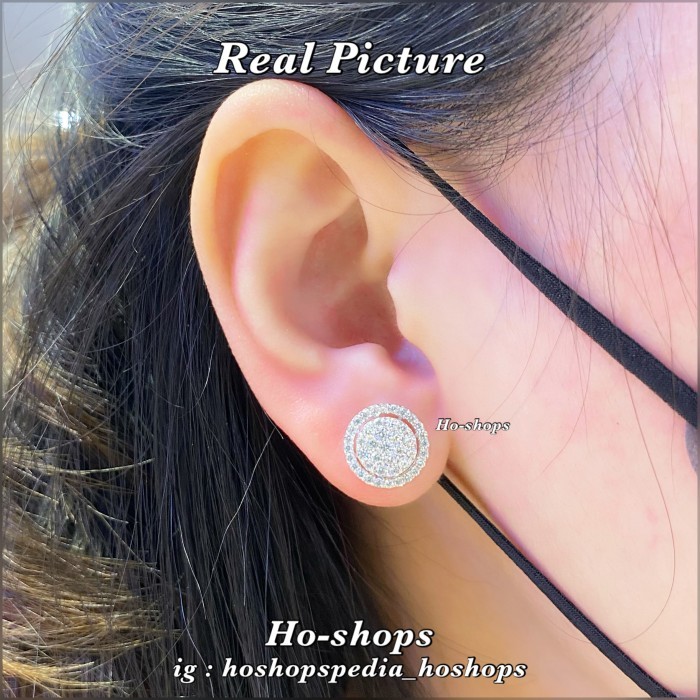 Ready Giwang Model Berlian Emas Putih Kadar 75% Real Gold