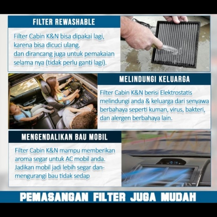 Terbaru.. Filter Cabin Ac Knn K&N For Toyota Sienta Yaris Lexus Nx200T Subaru
