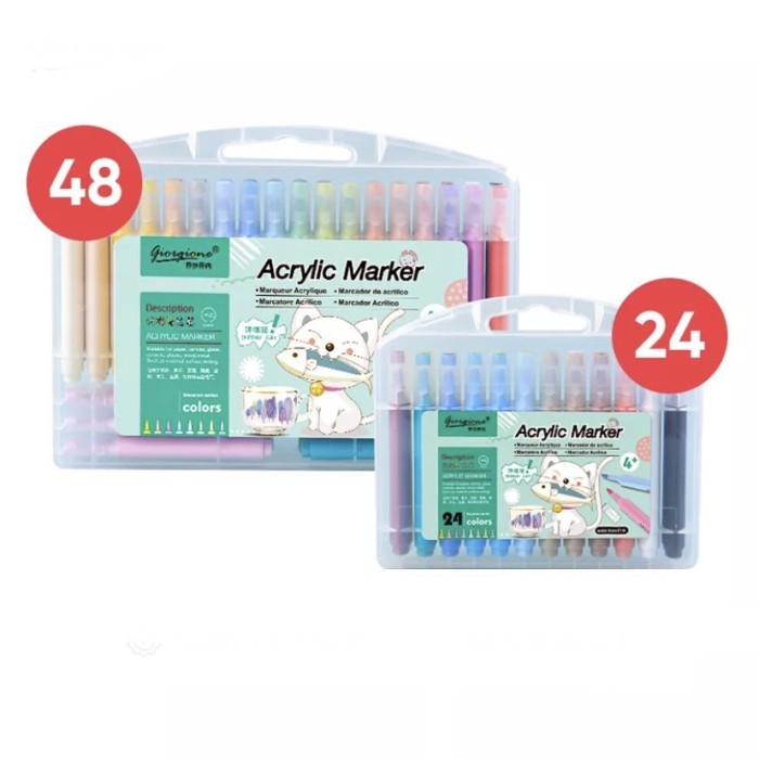 

TERBARU Giorgione Acrylic Marker Set Spidol Akrilik Macaron 12/24/36/48 Pastel