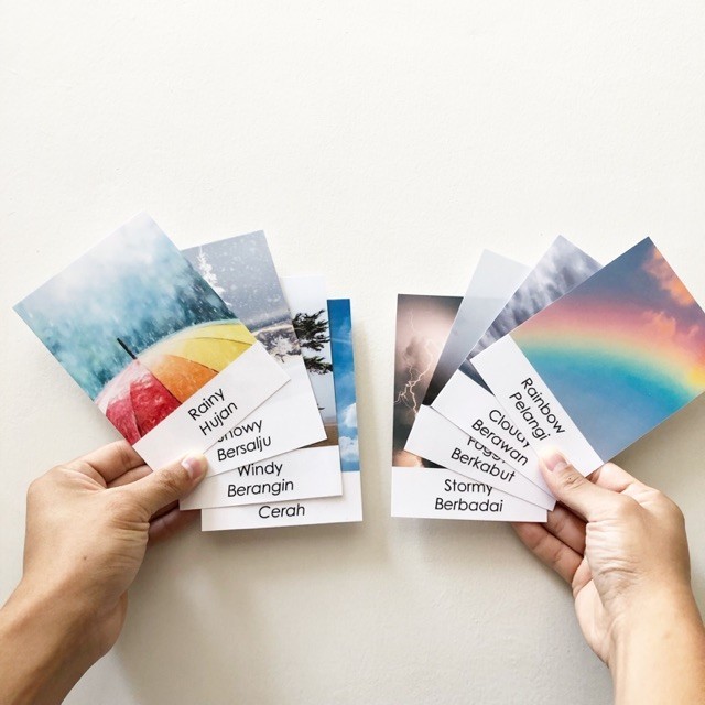 

TERBARU Montessori Weather 3 part cards