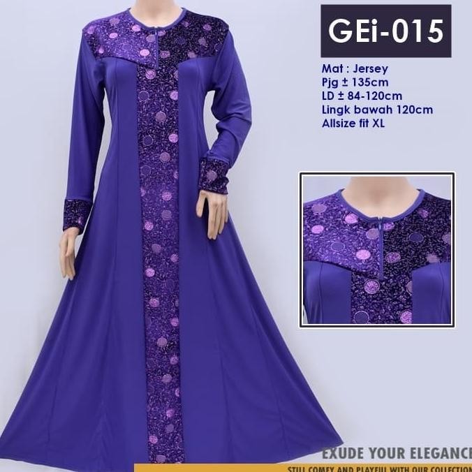 Spesial Gamis Pesta Murah Bahan Jersey Mix Bludru (Gei)