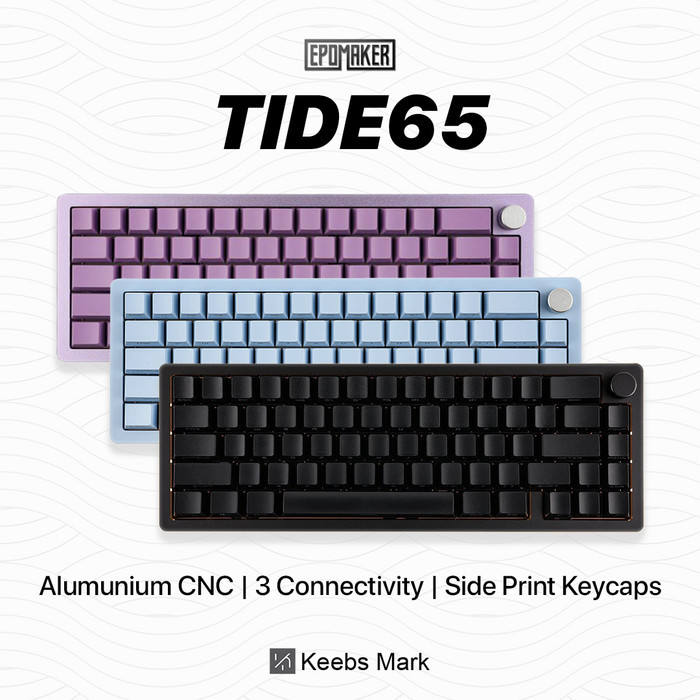 Tide65 Epomaker Wired / Wireless Tri Mode 65% Knob Layout Mechanical Keyboard
