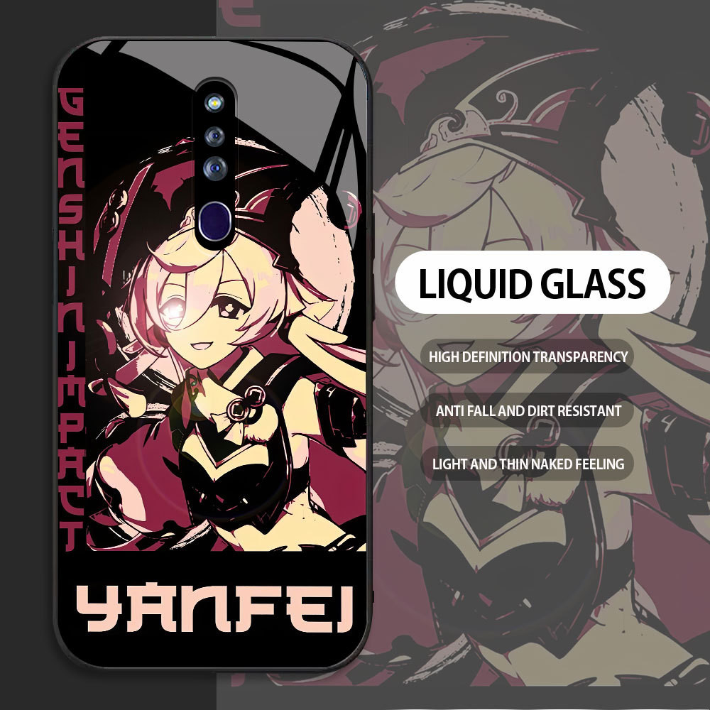 For OPPO F5 F7 R19 F15 F9 F11 F17 F19 F21 PRO 5G F19S Casing Skin Handphone  Genshin Impact yanfei G