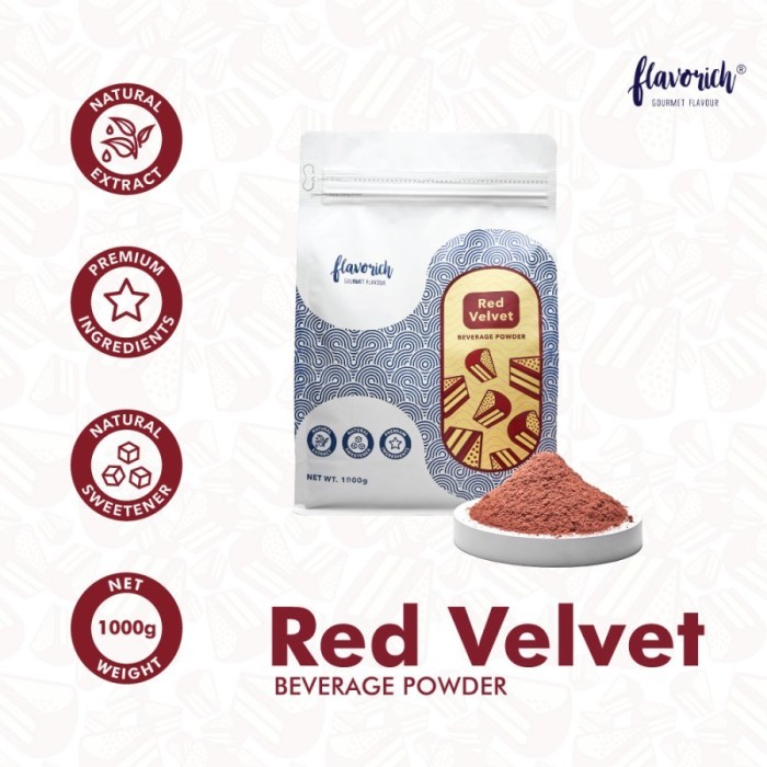 

FLAVORICH Red Velvet Powder . Bubuk Minuman untuk Cafe 1 Kilogram