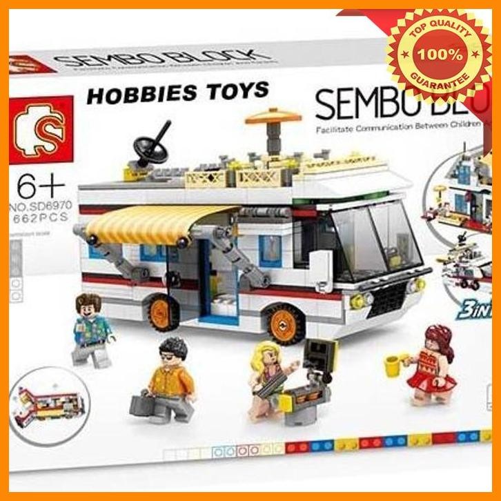 (MARD) SD6970 SEMBO BRICK 3 IN 1 MODEL CARAVAN HOUSE BOAT