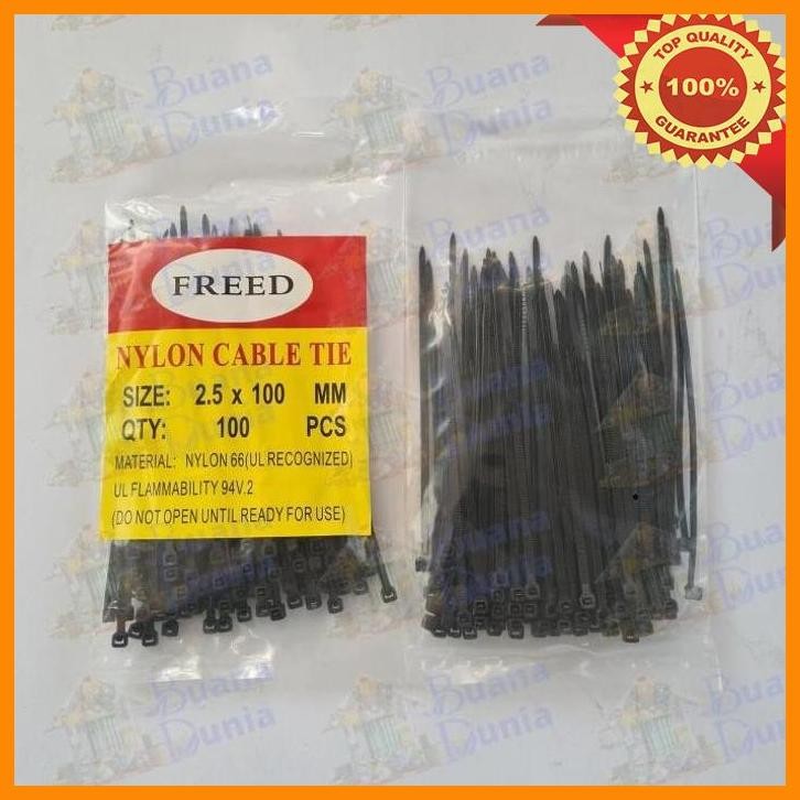 

(BUAN) CABLE TIES 10CM | KABEL TIES | KABEL TIS 100MM HITAM (100 PCS)