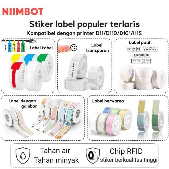 

Sale Niimbot D110/D11/D101 Berbagai Gaya Stiker Harga Barcode Kertas Label
