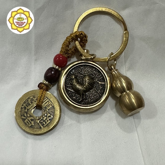 Gantungan Kunci Shio Holo Koin Dan Pelindung Shio Ayam