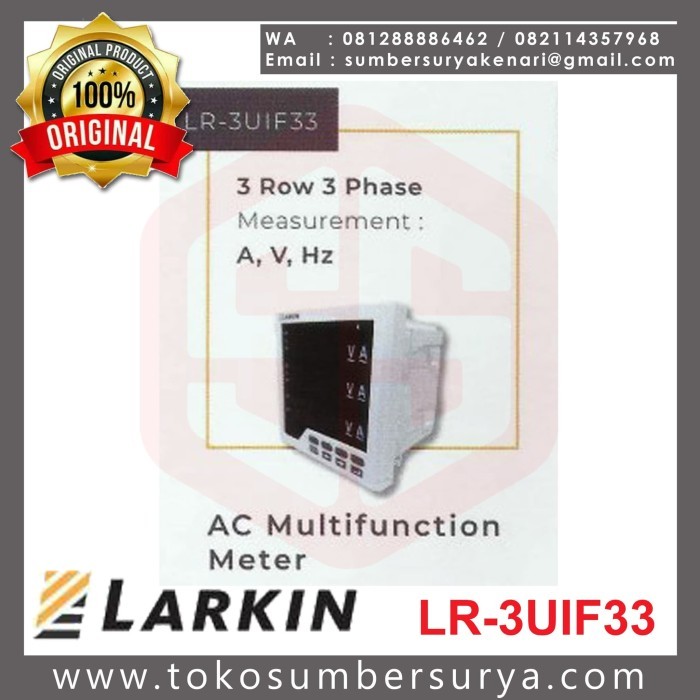 Jual Lr-3Uif33 / Lr3Uif33 Ac Multifunction Meter 3 Row 3 Phase Larkin